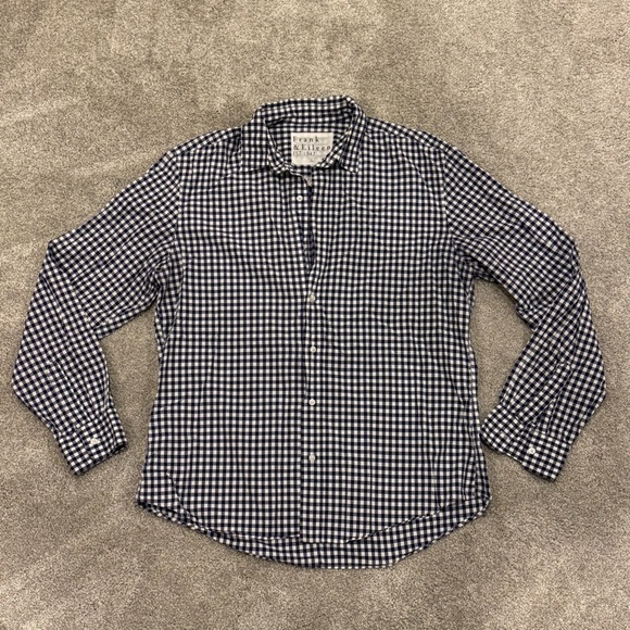 Frank & Eileen Men’s Finbar Blue White Gingham Check Button Down Size Large - Picture 1 of 9